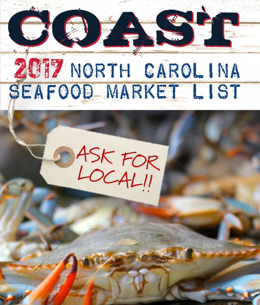 NC Catch has released updated 2017 seafood market guides. One market guide has been created for North Carolina's coastal counties and a separate guide lists inland retailers. Funding for the brochure was made possible by NC Growing Together, an initiative funded by the National Institute of Food and Agriculture, USDA.